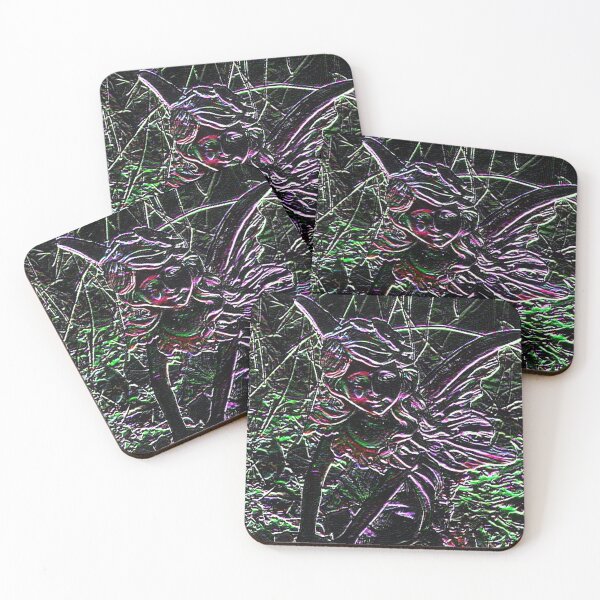 Item preview, Fairy Girl Green Violet Purple Pink Red and Black Abstract designed and sold by JariHawk.