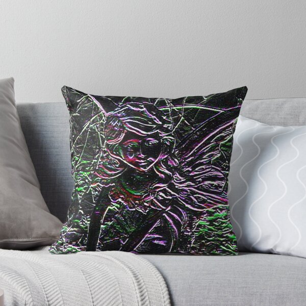 Item preview, Fairy Girl Green Violet Purple Pink Red and Black Abstract designed and sold by JariHawk.