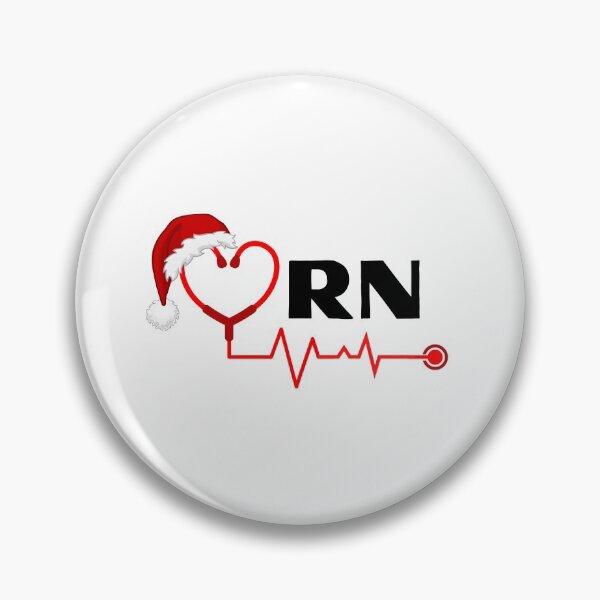 Item preview, RN Registered Nurse with stethoscope heartbeat with santa hat (black text)- RN Registered Nurse Christmas - RN Christmas designed and sold by CaitU.