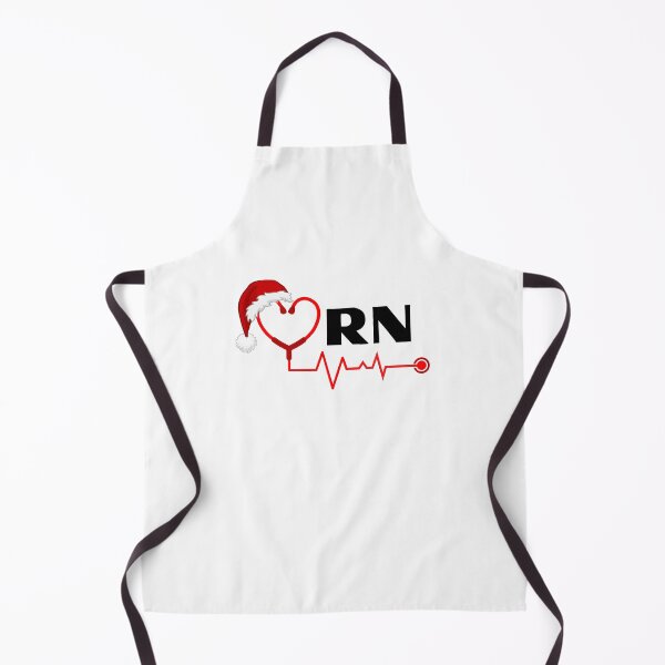 Item preview, RN Registered Nurse with stethoscope heartbeat with santa hat (black text)- RN Registered Nurse Christmas - RN Christmas designed and sold by CaitU.