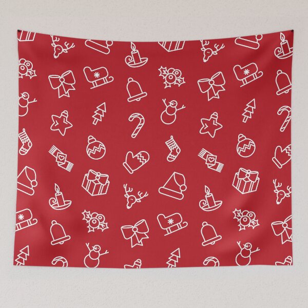 Item preview, Christmas Ornament Theme Festive Print In Red designed and sold by KoGaNu.