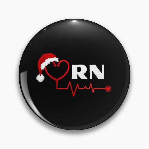 Item preview, RN Registered Nurse with stethoscope heartbeat with santa hat (white text)- RN Registered Nurse Christmas - RN Christmas designed and sold by CaitU.