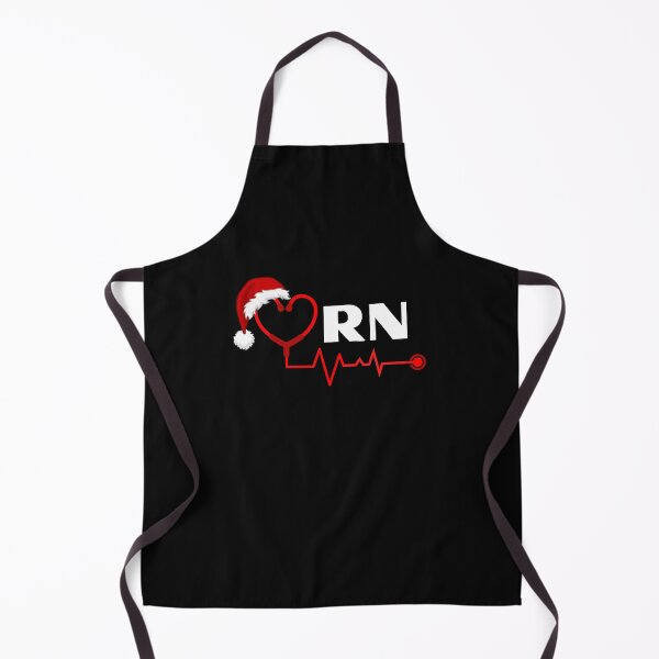 Item preview, RN Registered Nurse with stethoscope heartbeat with santa hat (white text)- RN Registered Nurse Christmas - RN Christmas designed and sold by CaitU.