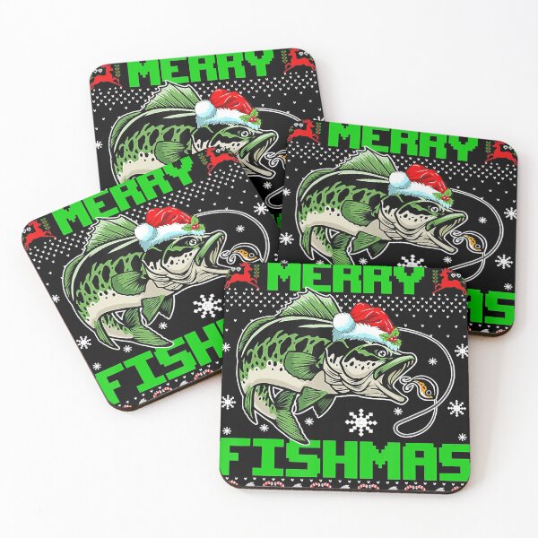 Item preview, Merry Fishmas Ugly Christmas Sweater Fishing Fisherman Santa designed and sold by SethFrancis37.