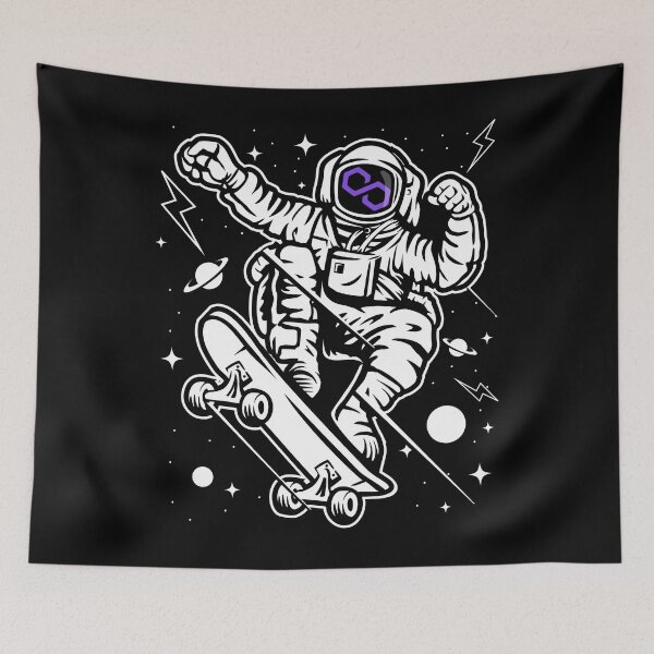 Item preview, Astronaut Skate Polygon Matic Coin To The Moon Crypto Token Cryptocurrency Blockchain Wallet designed and sold by AriellaGross.