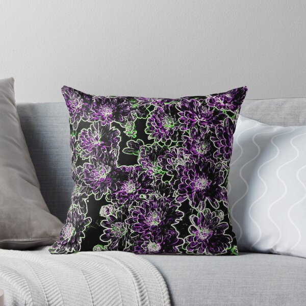 Item preview, Purple Green White and Black Chrysanthemum Floral Abstract designed and sold by JariHawk.