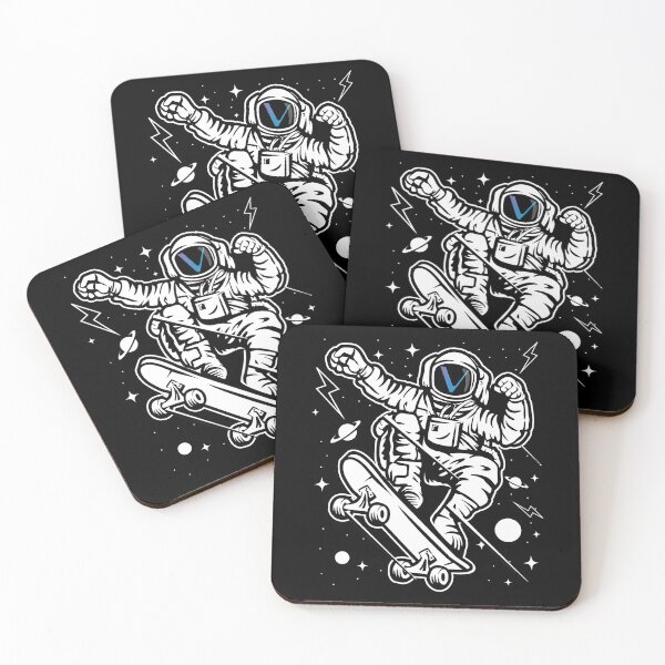 Item preview, Astronaut Skate Vechain VET Coin To The Moon Crypto Token Cryptocurrency Blockchain Wallet designed and sold by AriellaGross.