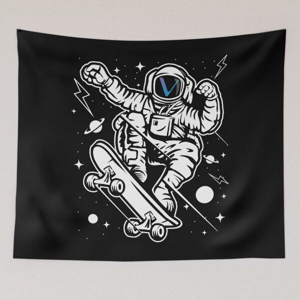 Item preview, Astronaut Skate Vechain VET Coin To The Moon Crypto Token Cryptocurrency Blockchain Wallet designed and sold by AriellaGross.