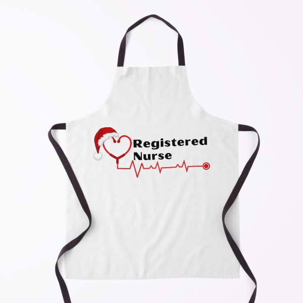 Item preview, Registered Nurse with stethoscope heartbeat with santa hat (black text)- RN Registered Nurse Christmas - RN Christmas designed and sold by CaitU.