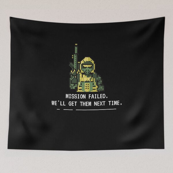 Item preview, Mission Failed Game Quote Pixel Art designed and sold by RareLoot19.