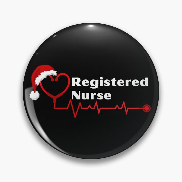 Item preview, RN Registered Nurse with stethoscope heartbeat with santa hat (white text)- RN Registered Nurse Christmas - RN Christmas designed and sold by CaitU.