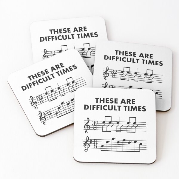 Item preview, These Are Difficult Times Sheet Music Pun Musician Gift  With Bars and Treble Clef  Trumpet Piano Guitar or Violin designed and sold by WhimsyTreeLane.