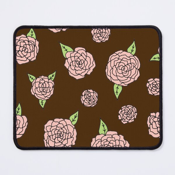 Item preview, Pastel Pink Roses Flower Pattern Brown Background designed and sold by jays-artworks.