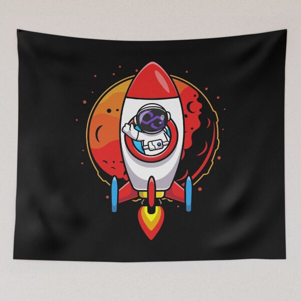Item preview, Astronaut Rocket Polygon Matic Coin To The Moon Crypto Token Blockchain Cryptocurrency Wallet designed and sold by JaxonBrown.