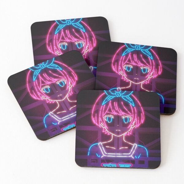 Item preview, Anime Girl In Blue Bandanna Neon Art designed and sold by Vectorheroes.