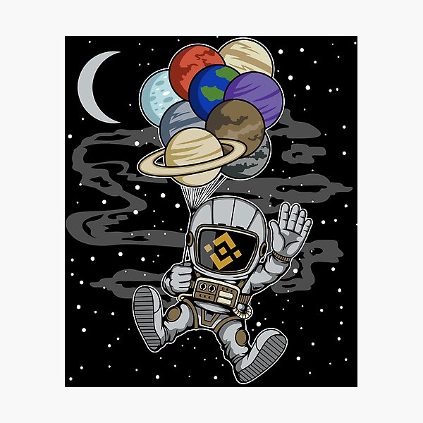 Item preview, Astronaut Waving Binance BNB Coin To The Moon Crypto Token Blockchain Cryptocurrency Wallet designed and sold by JaxonBrown.