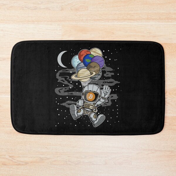 Item preview, Astronaut Waving BitCoin BTC Coin To The Moon Crypto Token Blockchain Cryptocurrency Wallet designed and sold by JaxonBrown.