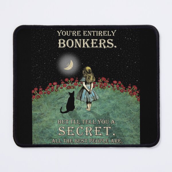 Item preview, Alice & the Cheshire Cat Starry Night - Bonkers Quote designed and sold by maryedenoa.