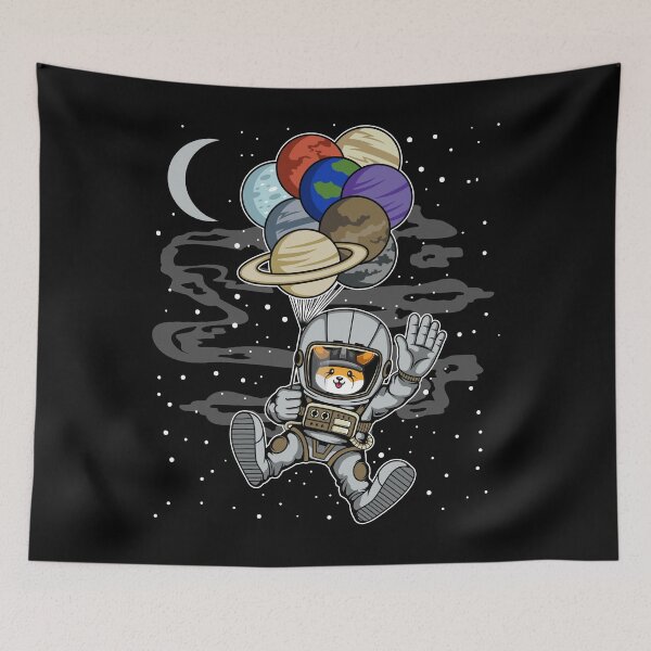 Item preview, Astronaut Waving Floki Inu Coin To The Moon Floki Army Crypto Token Blockchain Cryptocurrency Wallet designed and sold by JaxonBrown.