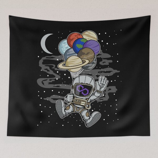 Item preview, Astronaut Waving Polygon Matic Coin To The Moon Crypto Token Blockchain Cryptocurrency Wallet designed and sold by JaxonBrown.
