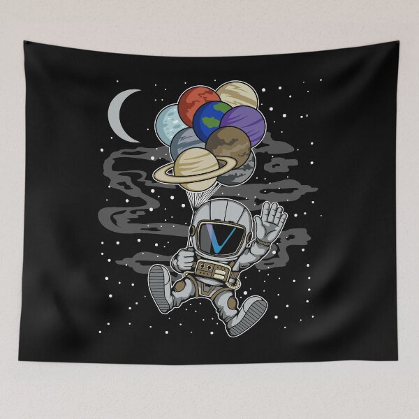 Item preview, Astronaut Waving Vechain VET Coin To The Moon Crypto Token Blockchain Cryptocurrency Wallet designed and sold by JaxonBrown.