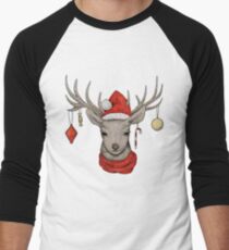 Christmas Deer Men's Baseball ¾ T-Shirt