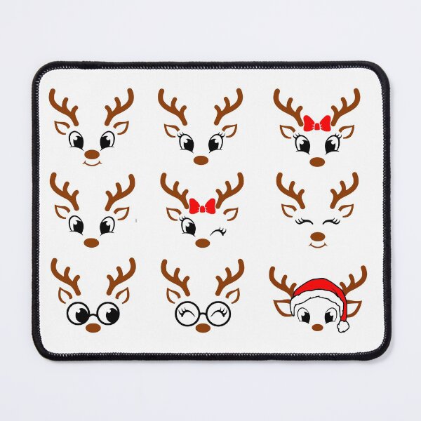 Item preview, Christmas Reindeer Faces Pack, Reindeer, Girl Reindeer, Boy Reindeer, Glasses Reindeer, Ribbon Reindeer, Christmas designed and sold by wshStudio.