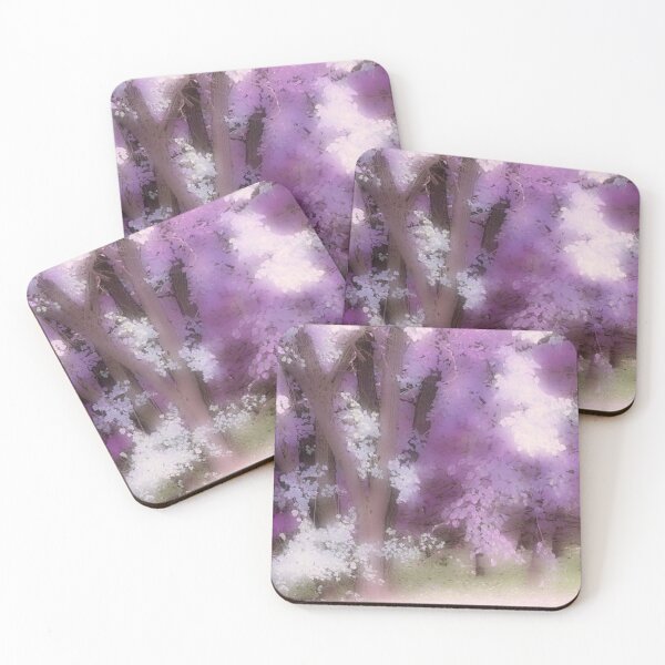 Item preview, Fantasy Misty and Soft Forest Scene in Purples and Violets designed and sold by JariHawk.
