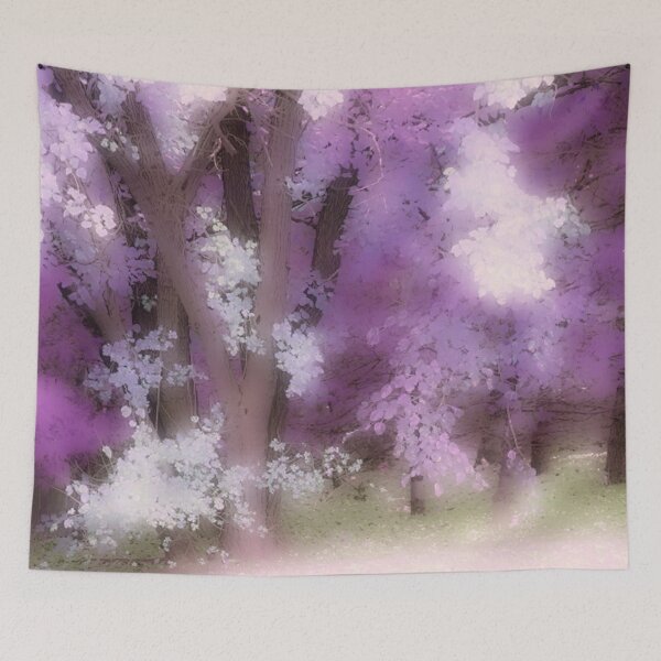 Item preview, Fantasy Misty and Soft Forest Scene in Purples and Violets designed and sold by JariHawk.