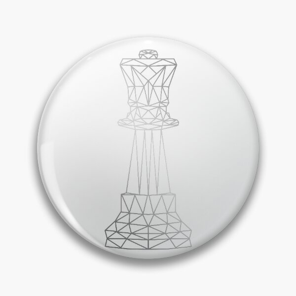 Item preview, Geometric silver chess queen designed and sold by felinefeelings.