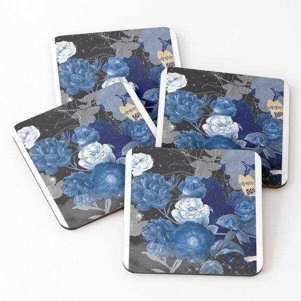 Item preview, Aesthetic Blue Flowers Art Print  designed and sold by Eva Vincent.
