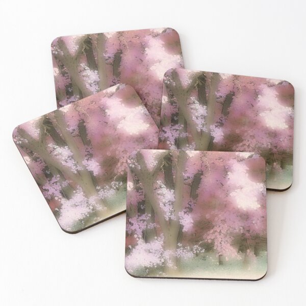 Item preview, Fantasy Misty and Soft Forest Scene in Pinks and Mauves designed and sold by JariHawk.