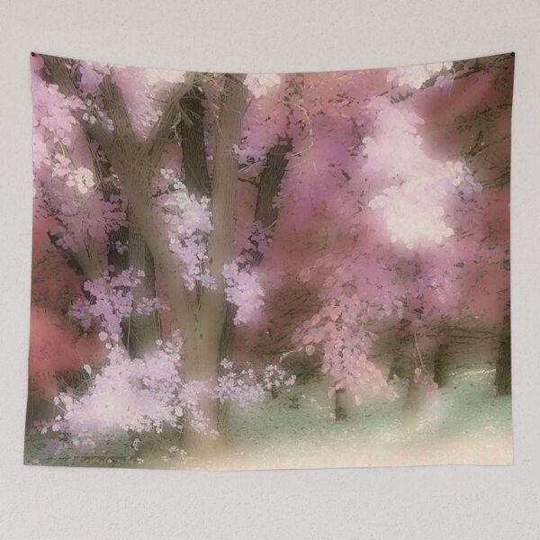 Item preview, Fantasy Misty and Soft Forest Scene in Pinks and Mauves designed and sold by JariHawk.