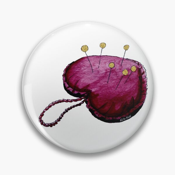 Item preview, Dark Red Watercolor Heart Pincushion designed and sold by NataBold.