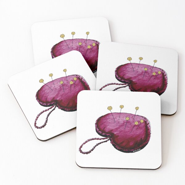 Item preview, Dark Red Watercolor Heart Pincushion designed and sold by NataBold.