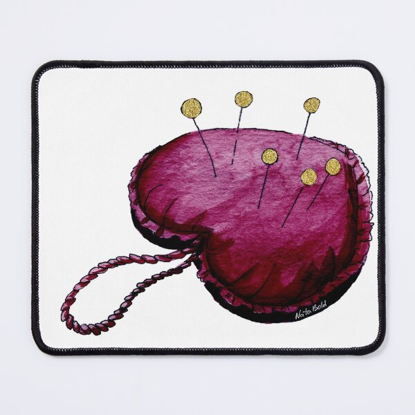 Item preview, Dark Red Watercolor Heart Pincushion designed and sold by NataBold.