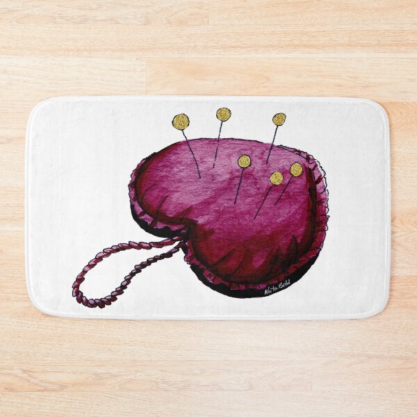 Item preview, Dark Red Watercolor Heart Pincushion designed and sold by NataBold.