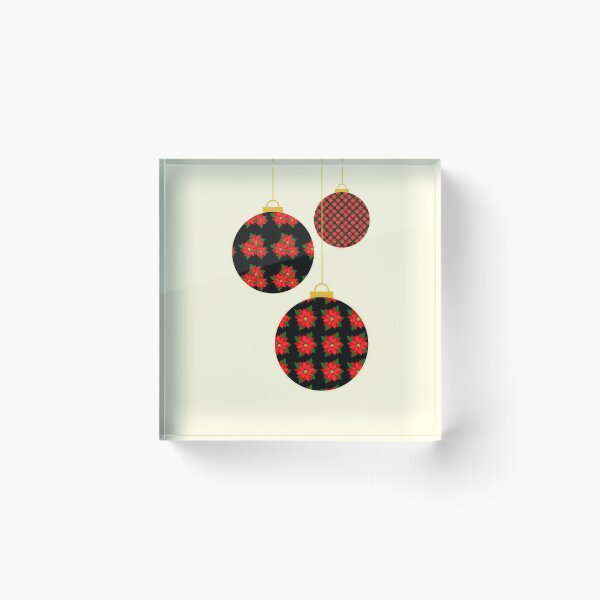 Item preview, Christmas bauble tree decoration red poinsettia  designed and sold by Tanya Mihe.