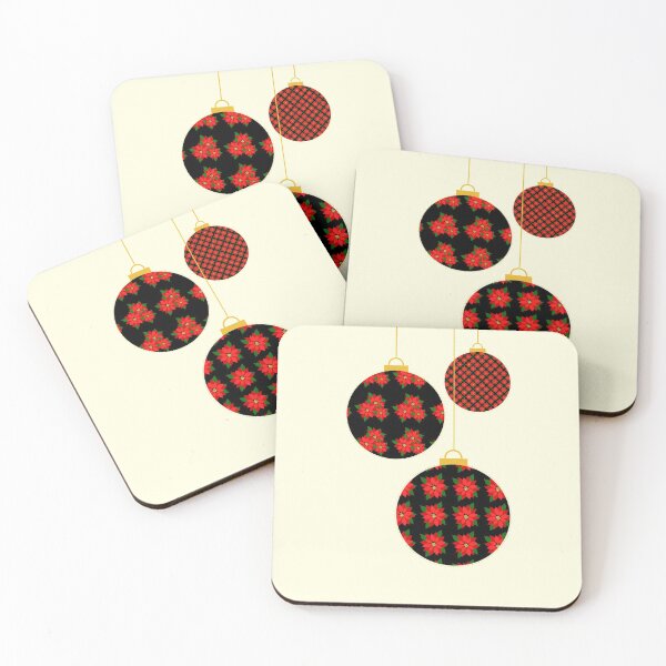 Item preview, Christmas bauble tree decoration red poinsettia  designed and sold by Tanya Mihe.