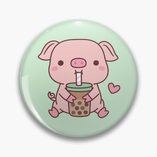 Item preview, Cute Little Pig Loves Bubble Milk Tea designed and sold by rustydoodle.