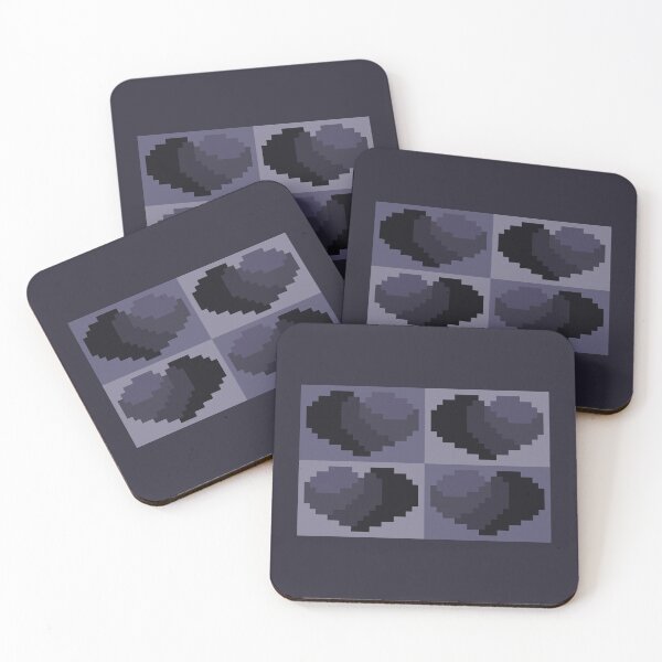 Item preview, Perfect Little Black Pixel Hearts designed and sold by rin3d .