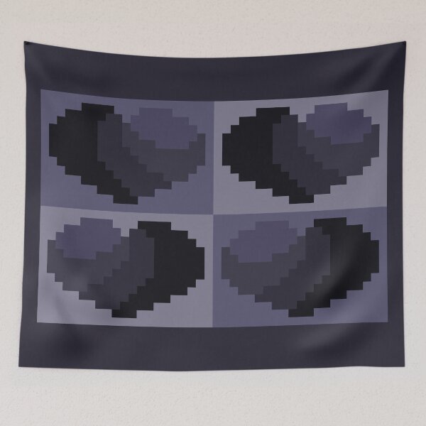 Item preview, Perfect Little Black Pixel Hearts designed and sold by rin3d .
