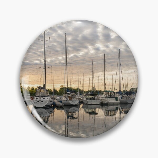 Item preview, Pearly Clouds and Ripplets - Calm Marina Sailboats Reflected designed and sold by Georgia Mizuleva.