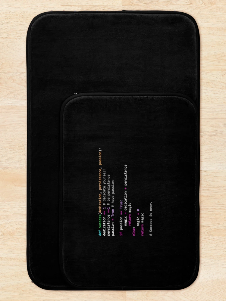 Thumbnail 5 of 6, Bath Mat, Funny Tee Python Code Programming Syntax Computer Geek designed and sold by CTankdesign.