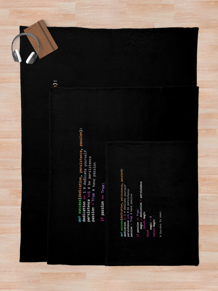 Thumbnail 5 of 6, Throw Blanket, Funny Tee Python Code Programming Syntax Computer Geek designed and sold by CTankdesign.