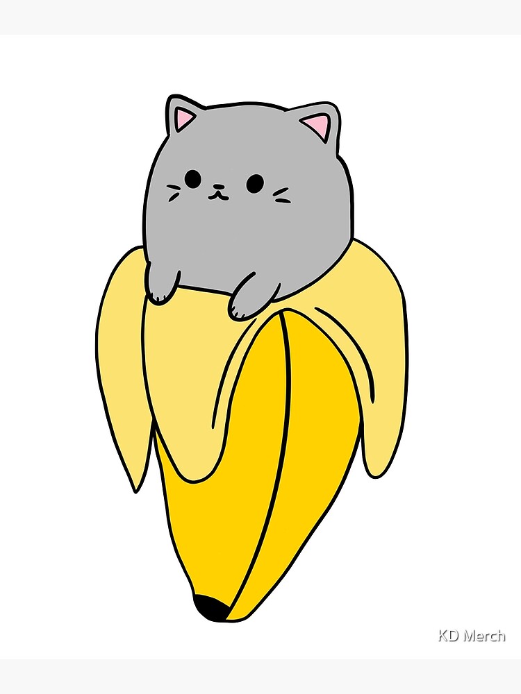 "Banana Cat, Cute, Kawaii Cat" Poster for Sale by KofiN Redbubble