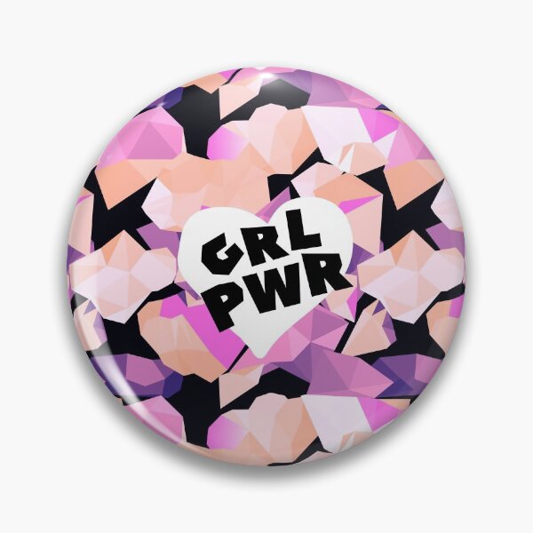 Item preview, Seamless Girl Power pattern with geometric crystal elements. Polygonal violet backdrop in hipster style designed and sold by Maria ehwas.
