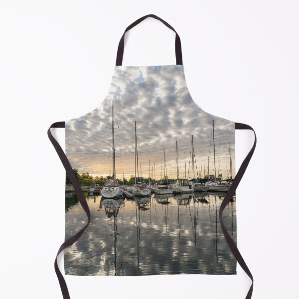 Item preview, Pearly Clouds and Ripplets - Calm Marina Sailboats Reflected designed and sold by Georgia Mizuleva.