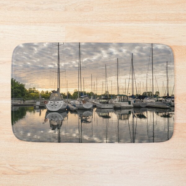 Item preview, Pearly Clouds and Ripplets - Calm Marina Sailboats Reflected designed and sold by Georgia Mizuleva.