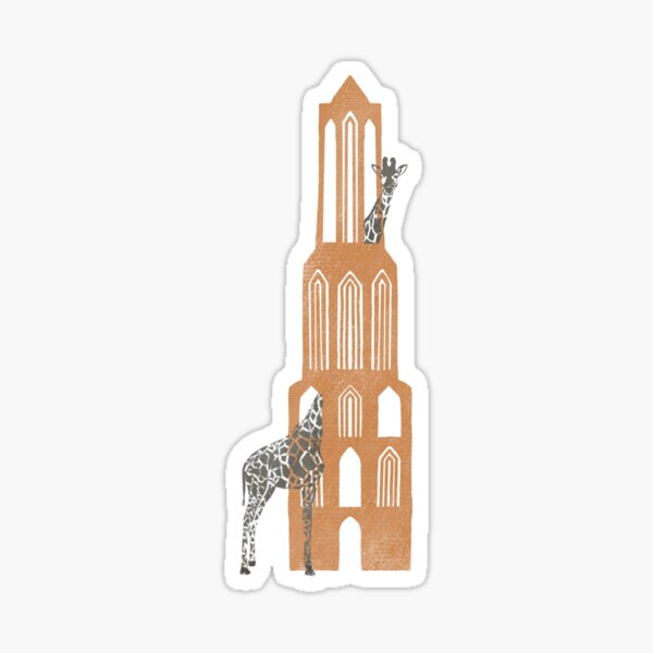 Utrechtse dom met giraffe voor kinderkamer Sticker